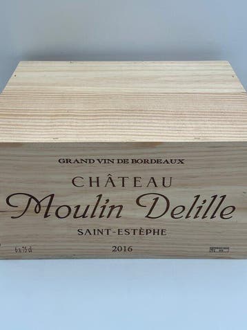 2016 Chateau Moulin Delille - Saint-Estèphe - 6 Flessen, Nieuw