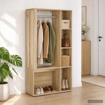 vidaXL Garderobekast Sonoma Eiken 91 x 32 x 150,5 cm, Huis en Inrichting, Verzenden, Nieuw