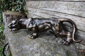 Sculpture, Creeping Panther - 41 cm - Fonte, Antiquités & Art