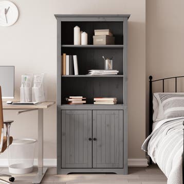 vidaXL Boekenkast BODO 82x40x173 cm massief grenenhout grijs, Verzenden