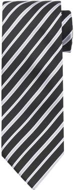 Suitable Stropdas Streep Zwart maat  Heren, Verzenden, Nieuw, Zwart, Suitable