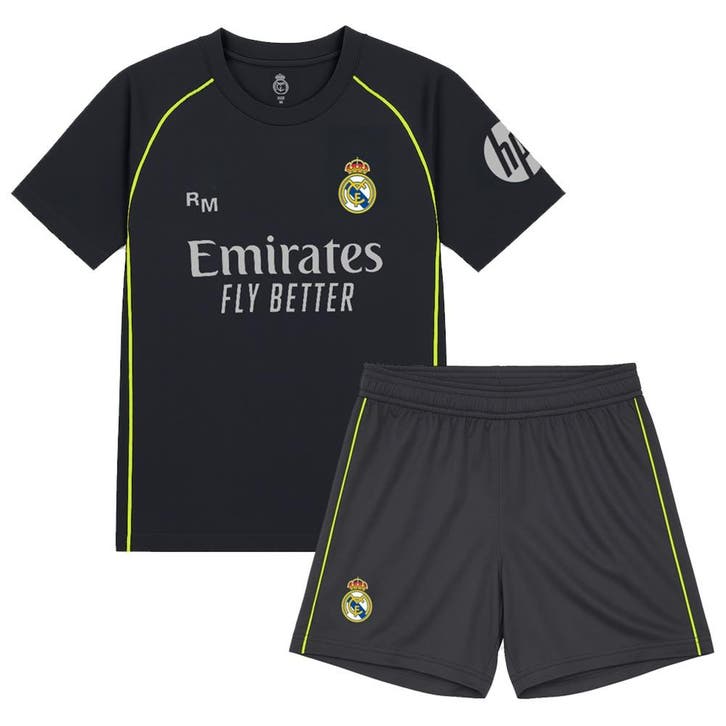 Real Madrid Voetbaltenue Uit - Eigen Naam - 2025-2026 - Kind, Sport en Fitness, Voetbal, Bal, Nieuw, Verzenden