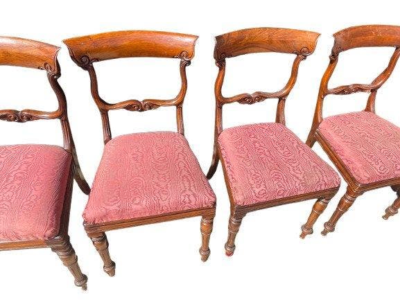 Chaise de salle à manger - Palissandre - Ensemble de 4, Antiek en Kunst, Antiek | Overige Antiek