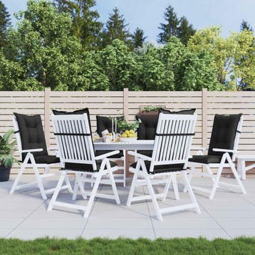 vidaXL Set Hoge Rug Stoelkussens 6 st Polyester Melange, Verzenden, Nieuw
