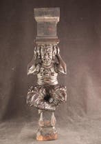 Grote antieke kariatide - Sculpture, Lachende nar - 48 cm -, Antiquités & Art