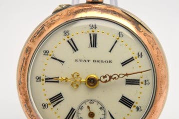 Etat Belge - 800 Silver Antique mechanical pocket watch -, Nieuw