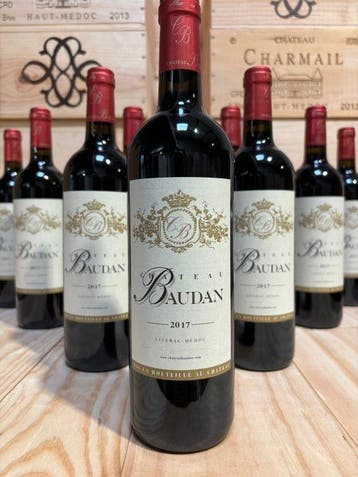 2017 Château Baudan - Haut-Médoc - 12 Flessen (0.75 liter), Verzamelen, Nieuw