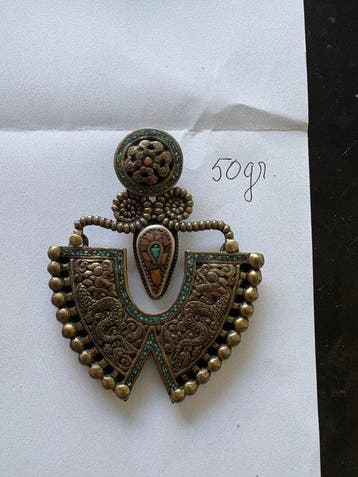 4 magnifiques pendentifs vintage en argent - Népal (Sans, Antiquités & Art