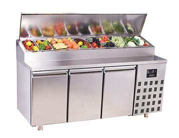 Saladette 3 Deuren 10X 1/3Gn Pan, Verzenden, Nieuw in verpakking, Koelen en Vriezen