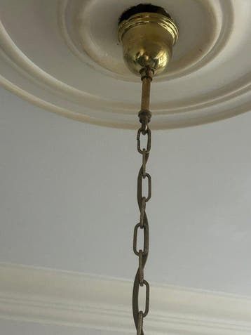 Lampe à suspendre - Laiton, Verre, Cristal - Kroonlucht, Antiquités & Art