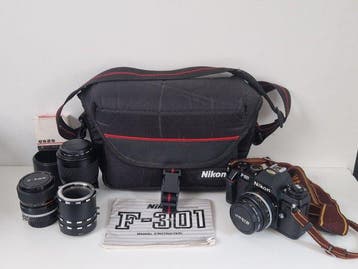 Nikon F-301 + 50mm f1.8 + zoom-Nikkor 35-70 mm f:3,3-4,5, Nieuw