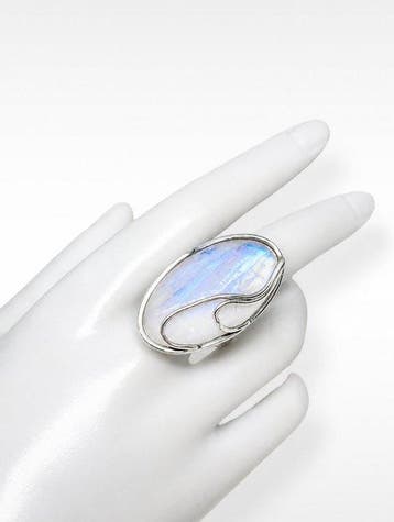 Zonder minimumprijs - Ring Zilver Quartz - Maansteen