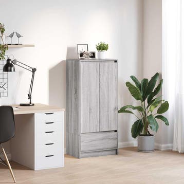 vidaXL Kast met lade 55,5x34x119,5 cm spaanplaat grijs, Verzenden, Nieuw