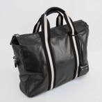 Bally - Black Leather Travel Bag Weekender Boston Bag, Nieuw