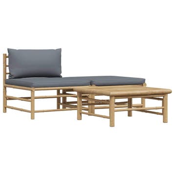 3-delige Bamboe Loungeset | Retour Deal | 41% Korting, Tuin en Terras, 2 zitplaatsen, Overige materialen, Verzenden, Bijzettafel