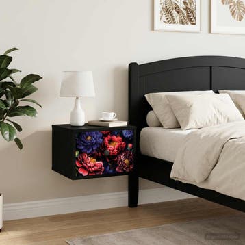 vidaXL Wandkastje voor Bed KIEL 2 st Zwart eiken 36 x 33 x, Verzenden