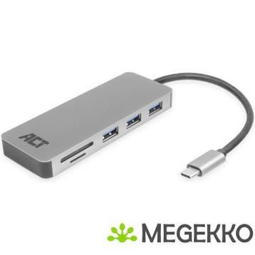 ACT USB-C Hub met USB-A, Kaartlezer, USB-C female met PD, Verzenden