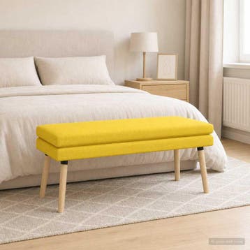vidaXL Dubbel-laags bank Licht Geel 110 x 40 x 47 cm Stof, Verzenden, Nieuw