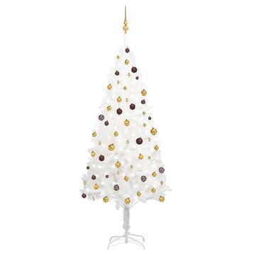 vidaXL Kunstkerstboom met verlichting en kerstballen 240 cm, Verzenden