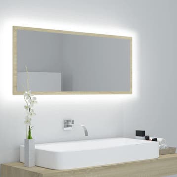 vidaXL Badkamerspiegel LED 100x8,5x37 cm acryl sonoma, Huis en Inrichting, Verzenden, Nieuw