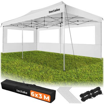Opvouwbare paviljoen Viola 3x6 m, aluminium, 3 zijpanelen, Tuin en Terras, Verzenden, Nieuw