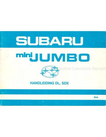 1982 SUBARU MINI JUMBO INSTRUCTIEBOEKJE NEDERLANDS