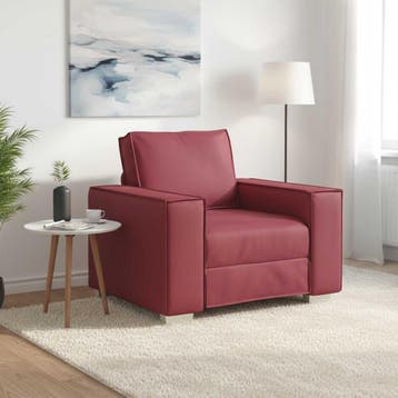vidaXL Sofa Stoel Wijnrood 100 cm Kunstleer, Verzenden