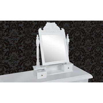 vidaXL Kaptafel met draaiende rechthoekige spiegel MDF, Verzenden, Nieuw