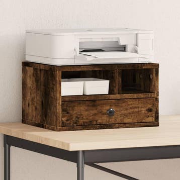 vidaXL Printerkastje 40x32x22,5 cm bewerkt hout gerookt, Verzenden