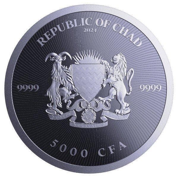 Tsjaad. 5000 Francs 2024 1 oz 5000 CFA Republic Chad, Postzegels en Munten, Edelmetalen en Baren