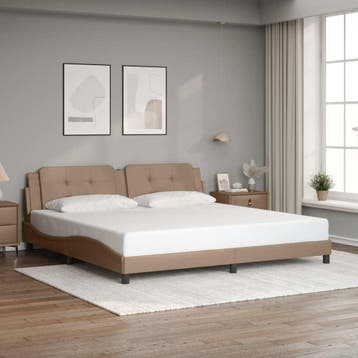 vidaXL Bedframe zonder matras Zadar cappuccinokleurig, Verzenden, Nieuw