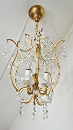 Plafondlamp - Kristal - Luxe - kristallen lamp, Antiek en Kunst
