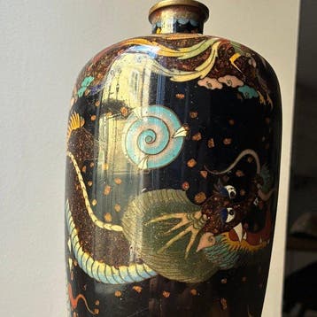 Balustervaas - Emaille, Goud, Koper - Japan - Meiji periode