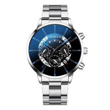 Klassiek Horloge voor Heren - Kwarts Stalen Riem Luxe, Verzenden, Nieuw, Geneva