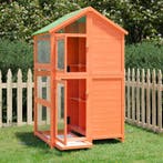 vidaXL Volière 97x81x152 cm massief grenenhout bruin, Dieren en Toebehoren, Verzenden, Nieuw