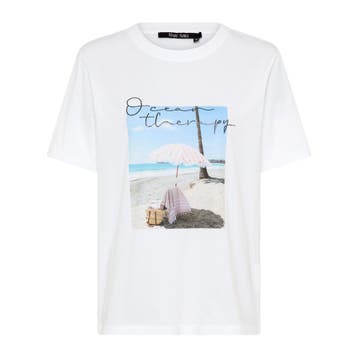 Marc Aurel • wit t-shirt ocean therapy • 36, Verzenden