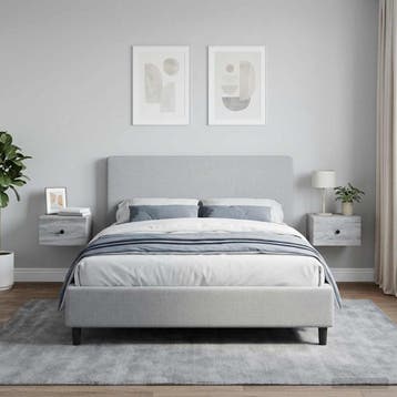 vidaXL Muurbevestigde Nachttafel 2 st Grijs sonoma 34,5 x 33, Verzenden