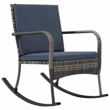 vidaXL Tuinschommelstoel poly rattan antraciet, Verzenden