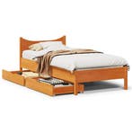 vidaXL Bedframe met lades massief grenenhout wasbruin 90x200, Verzenden