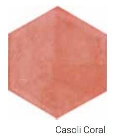 Small Collection Hexagon Casoli Coral / Hoogglans Keramisch, Ophalen of Verzenden, Nieuw