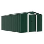 vidaXL Tuinschuur 257x392x181 cm metaal groen, Verzenden
