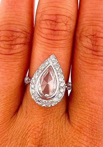 Ring - 18 karaat Witgoud Diamant (Natuurlijk) - Diamant, Handtassen en Accessoires, Ringen, Nieuw