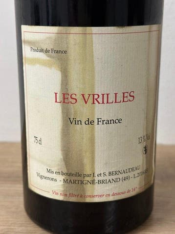 2016 Stephane Bernaudeau, Les Vrilles (Cabernet Sauvignon) -