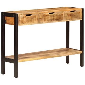 vidaXL Dressoir met 3 lades 110x35x75 cm massief mangohout, Verzenden, Nieuw