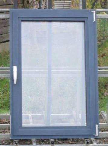 aluminium raam , chassis van 83 x 123  blauw, 75 tot 150 cm, Raamkozijn, Ophalen of Verzenden, Inclusief glas