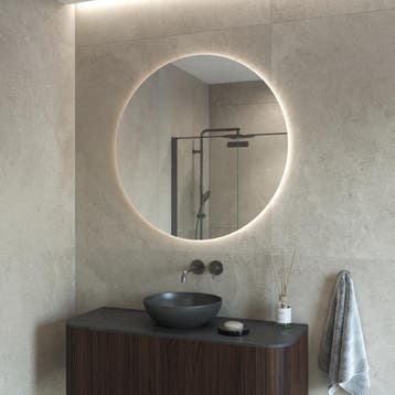 BWS Badkamerspiegel | Spark | Rond | Met LED verlichting, Ophalen of Verzenden, Nieuw, Bad