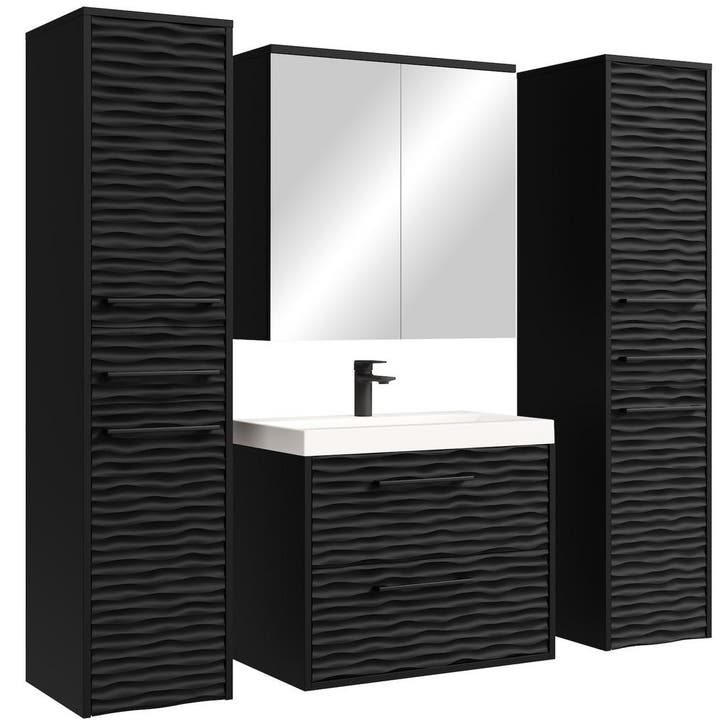 Badkamermeubel Set Etna XL 60 x 35 cm Mat Zwart Badmeubel, Huis en Inrichting, Badkamer | Badkamermeubels, Nieuw, Verzenden