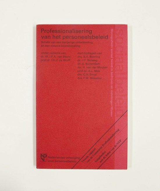 Professionalisering van het personeelsbeleid - Beers, Boeken, Psychologie, Verzenden