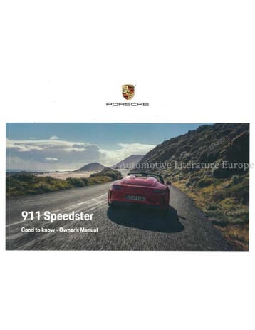 2019 PORSCHE 911 SPEEDSTER INSTRUCTIEBOEKJE ENGELS (USA)