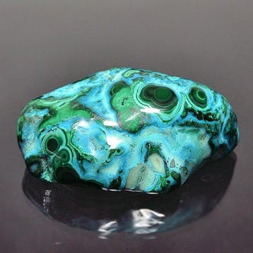 Gepolijste malachiet met chrysocolla Exemplaar - Hoogte: 5